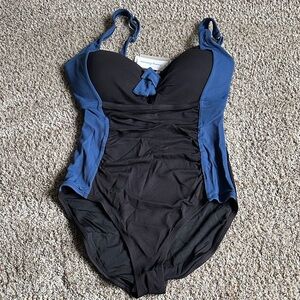 Tommy Bahama One-Piece Swimsuit in Blue and Black